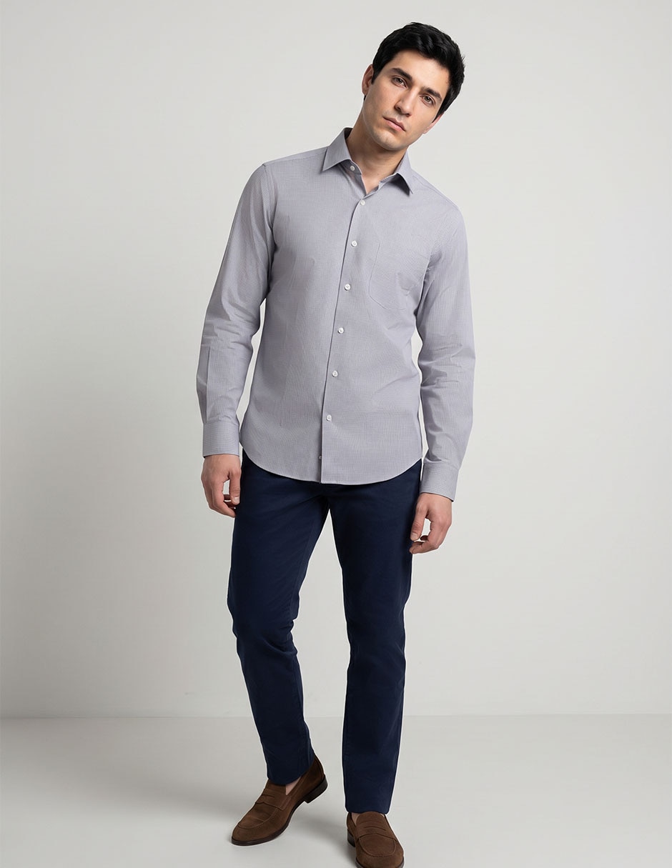 Camisa business casual manga larga para hombre 3