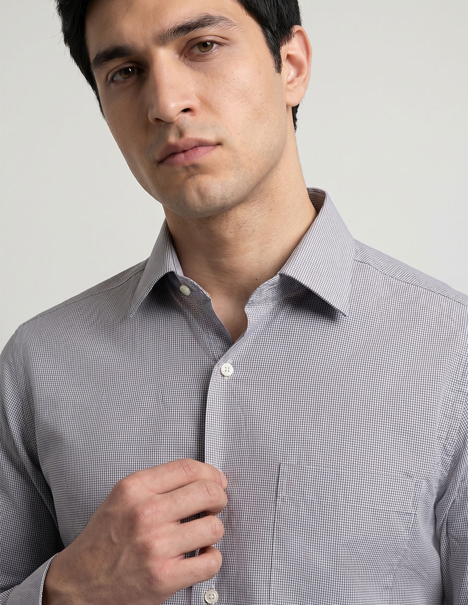 Camisa business casual manga larga para hombre 4