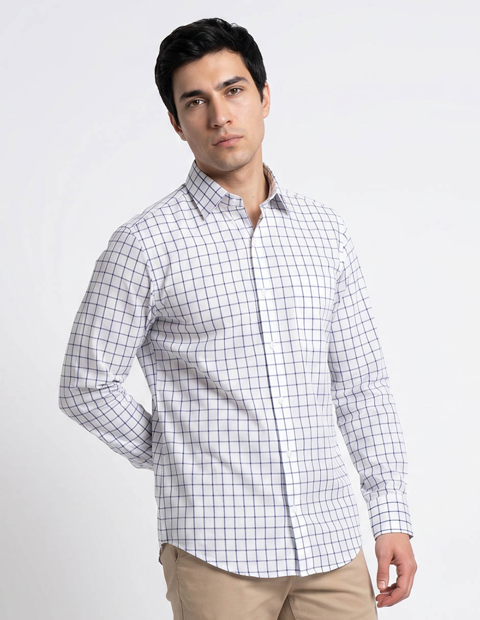 Camisa casual de algodón manga larga para hombre Camisa casual de algodón manga larga para hombre