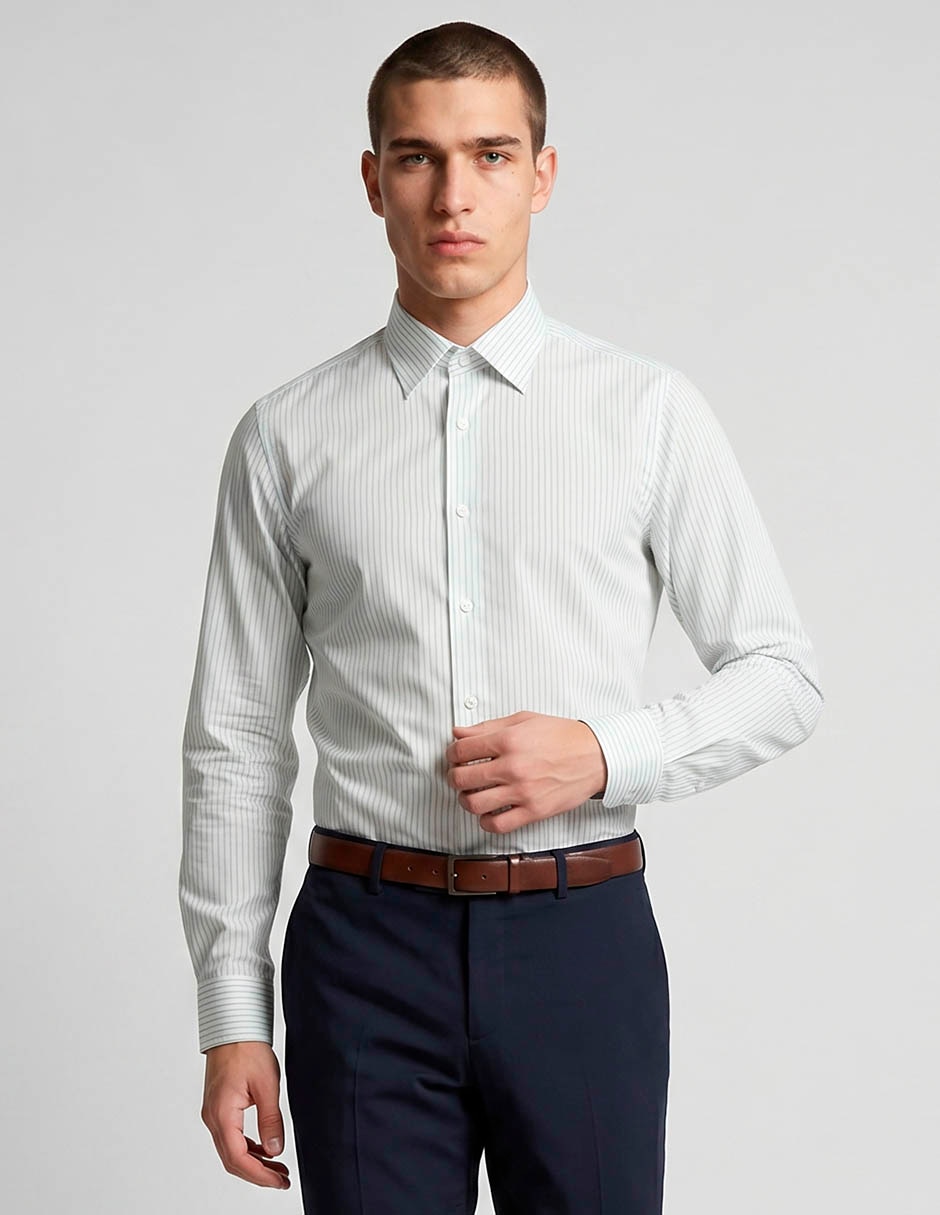 Camisa de vestir de algodón manga larga para hombre Camisa de vestir de algodón manga larga para hombre