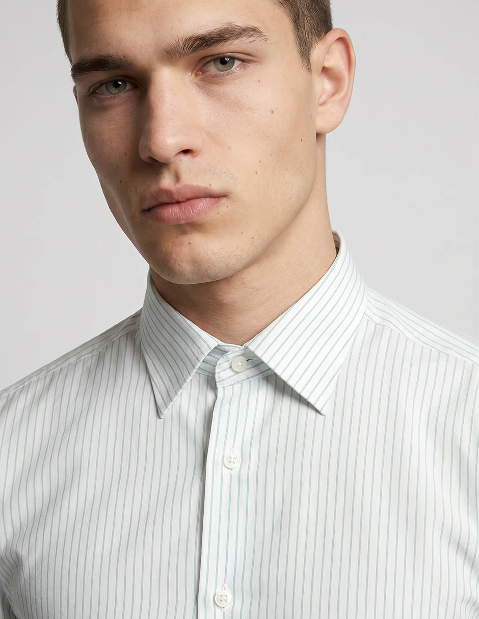 Camisa de vestir de algodón manga larga para hombre 4