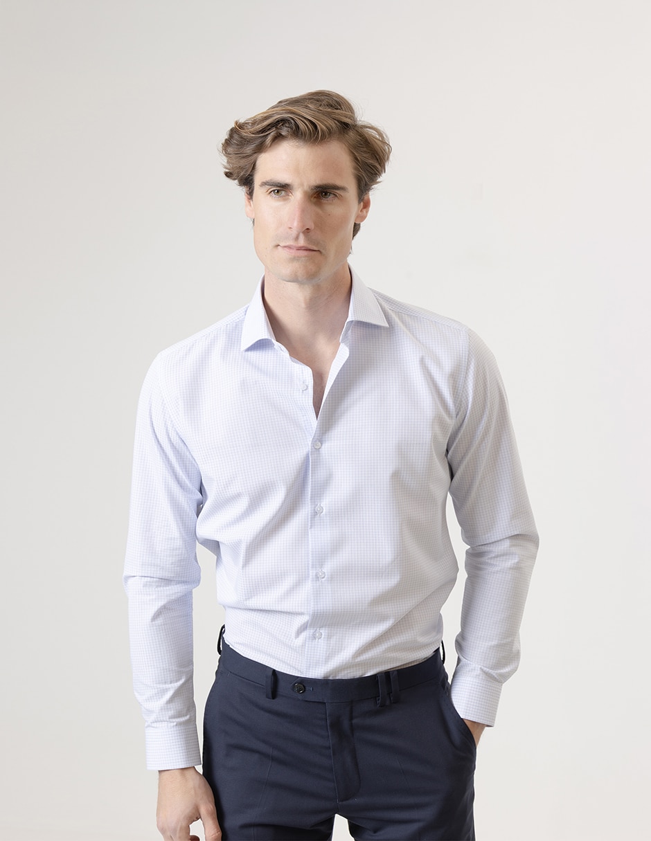 Camisa de vestir de algodón manga larga para hombre Camisa de vestir de algodón manga larga para hombre