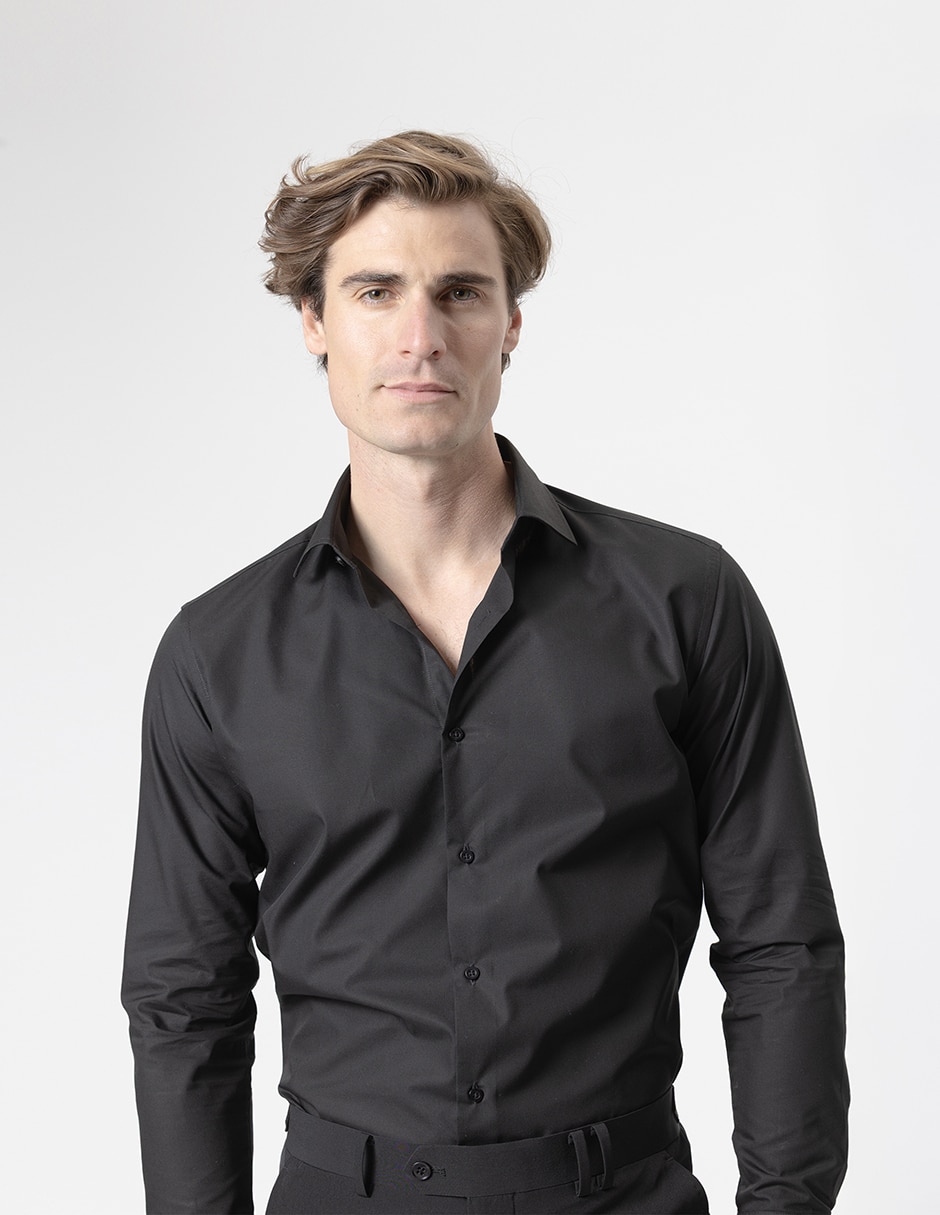 Camisa de vestir de algodón manga larga para hombre