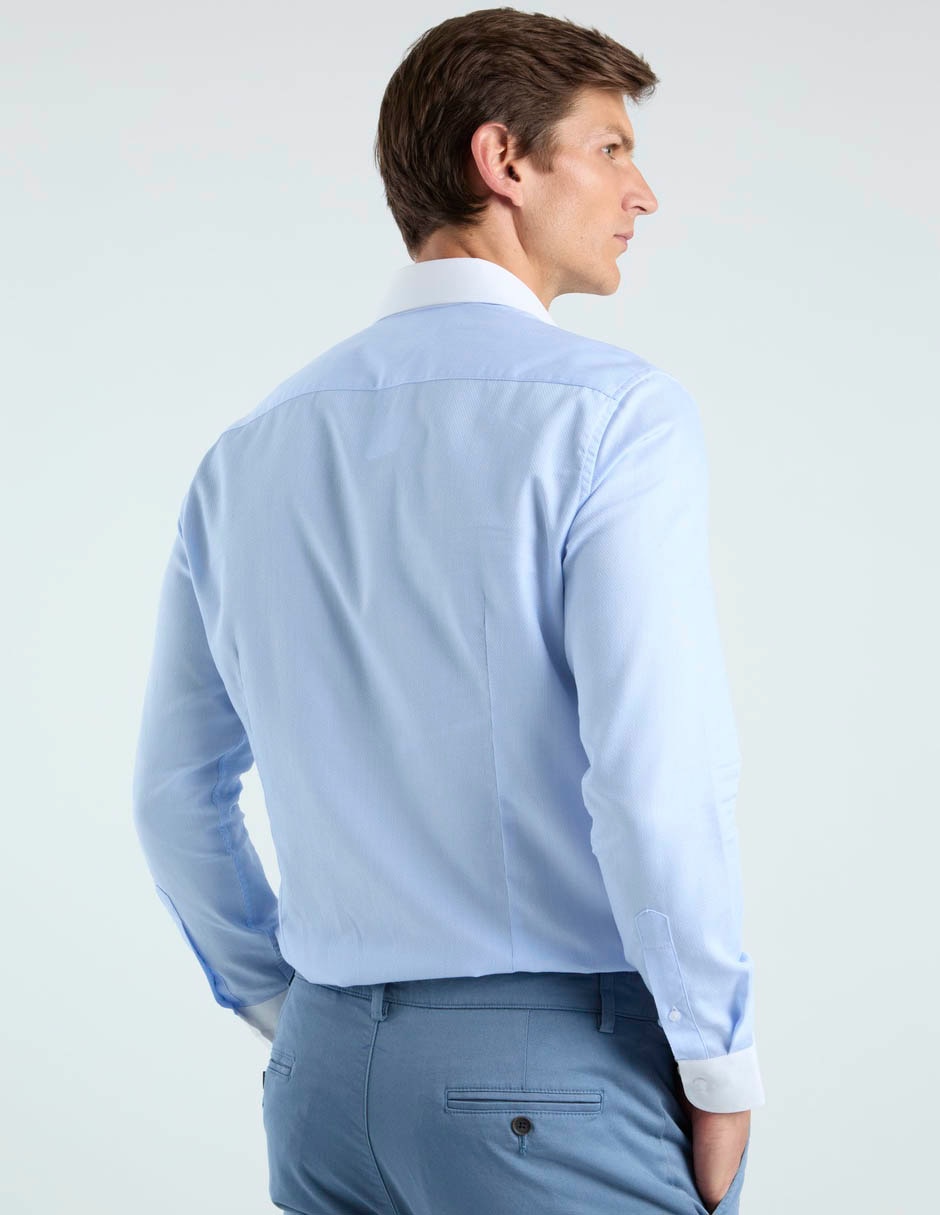 Camisa de vestir Puroego de algodón manga larga para hombre
