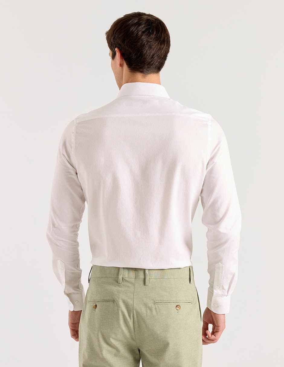 Camisa de vestir Zanetti de algodón manga larga para hombre
