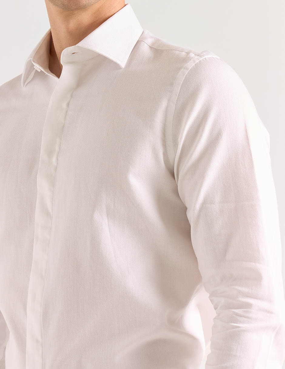 Camisa de vestir Zanetti de algodón manga larga para hombre