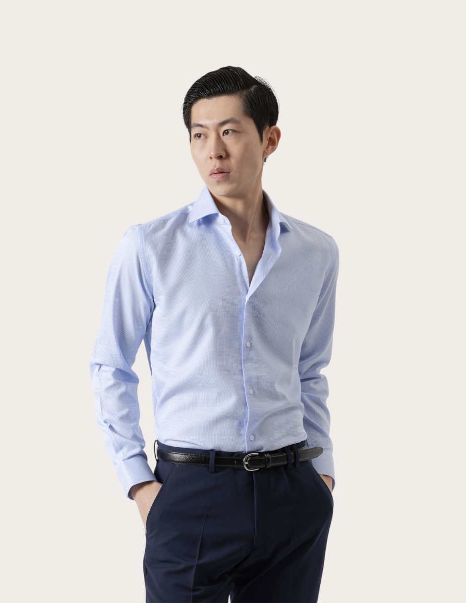 Camisa de vestir de algodón manga larga para hombre Camisa de vestir de algodón manga larga para hombre