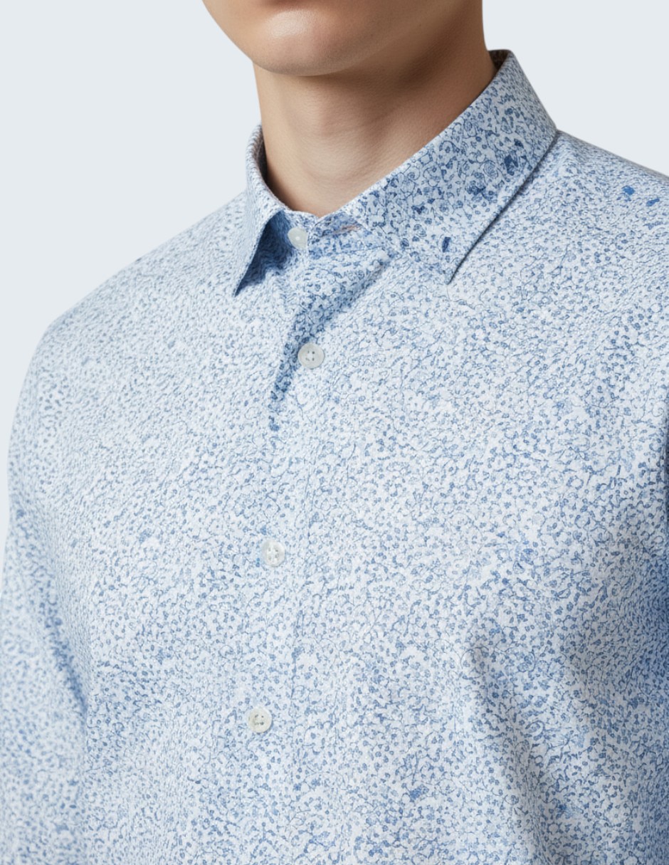 Camisa de vestir Ted Baker de algodón manga larga para hombre