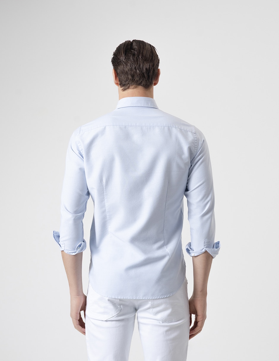 Camisa casual Puroego de algodón manga larga para hombre