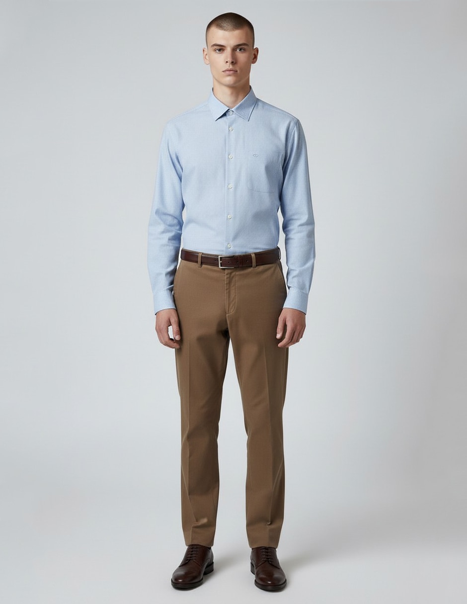 Camisa formal Oscar de La Renta manga larga para hombre 3