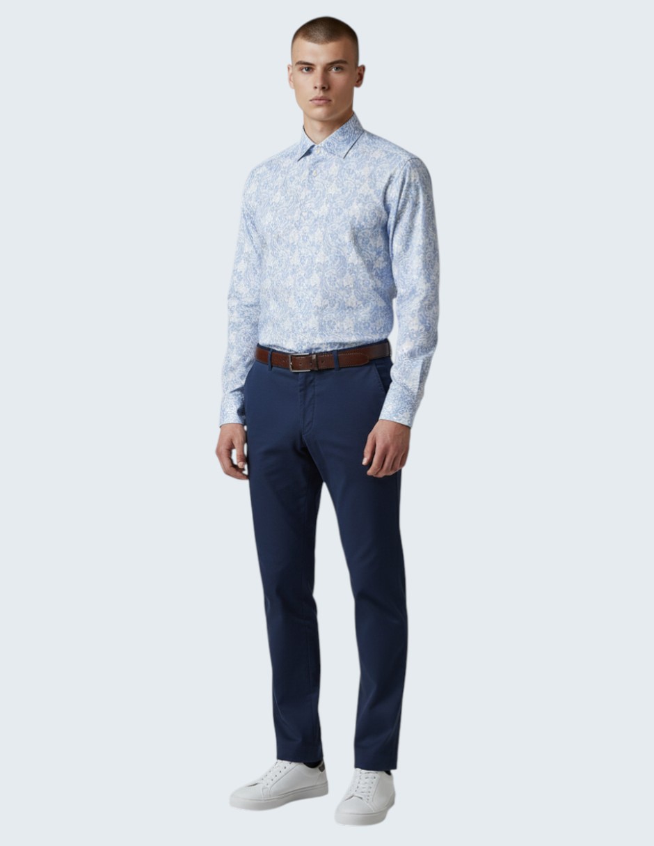 Camisa formal de algodón manga larga para hombre 4