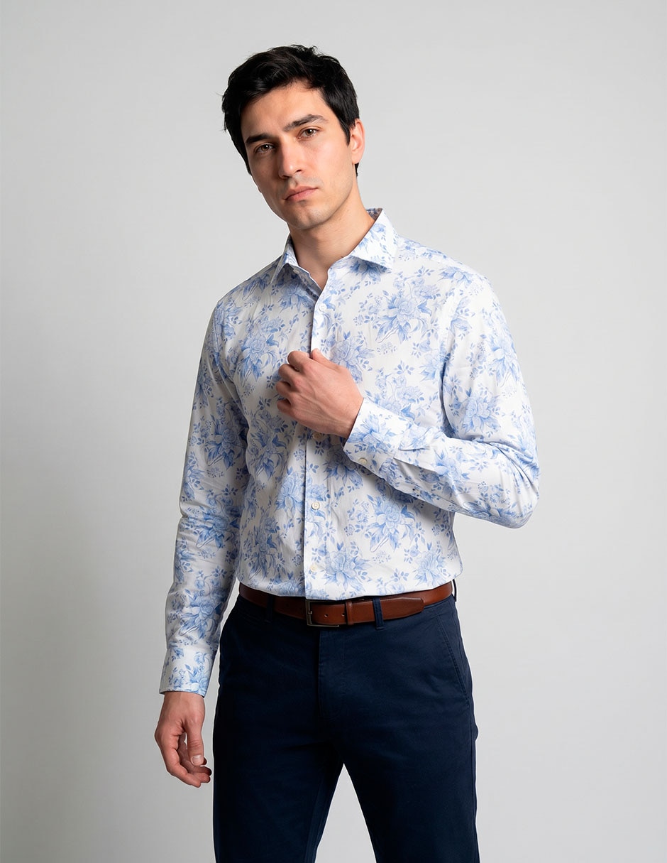 Camisa de vestir ted baker de algodón manga larga para hombre
