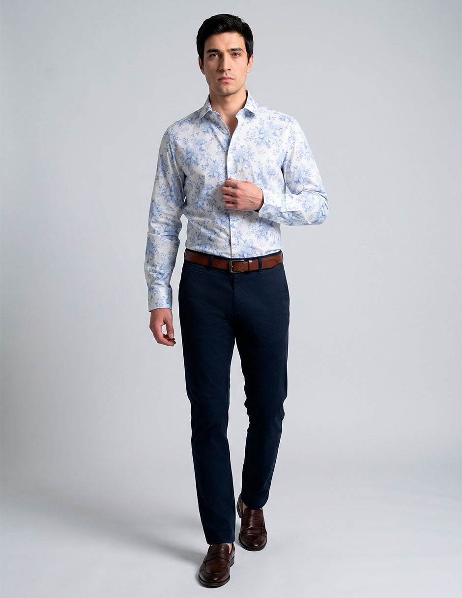 Camisa de vestir ted baker de algodón manga larga para hombre