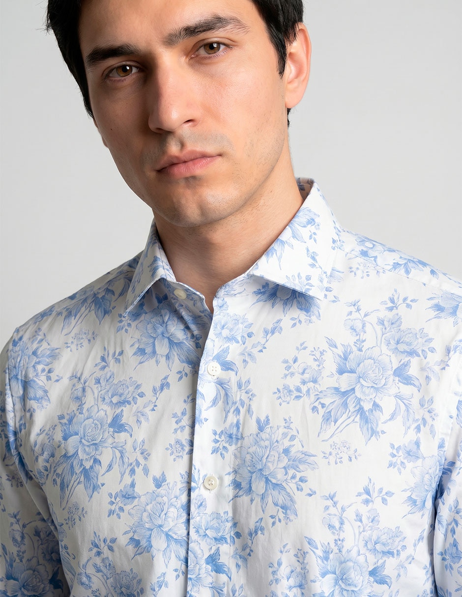 Camisa de vestir ted baker de algodón manga larga para hombre