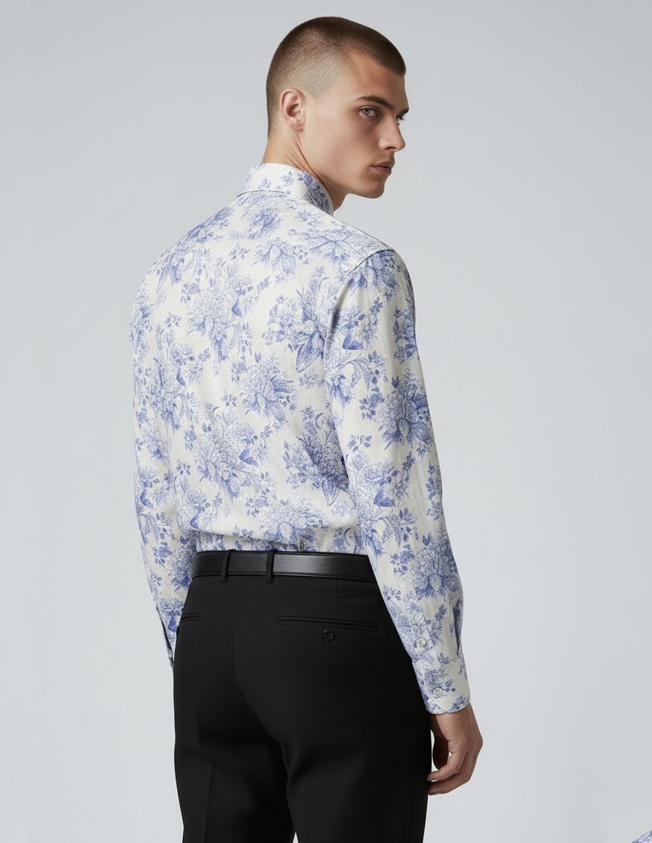 Camisa de vestir ted baker de algodón manga larga para hombre