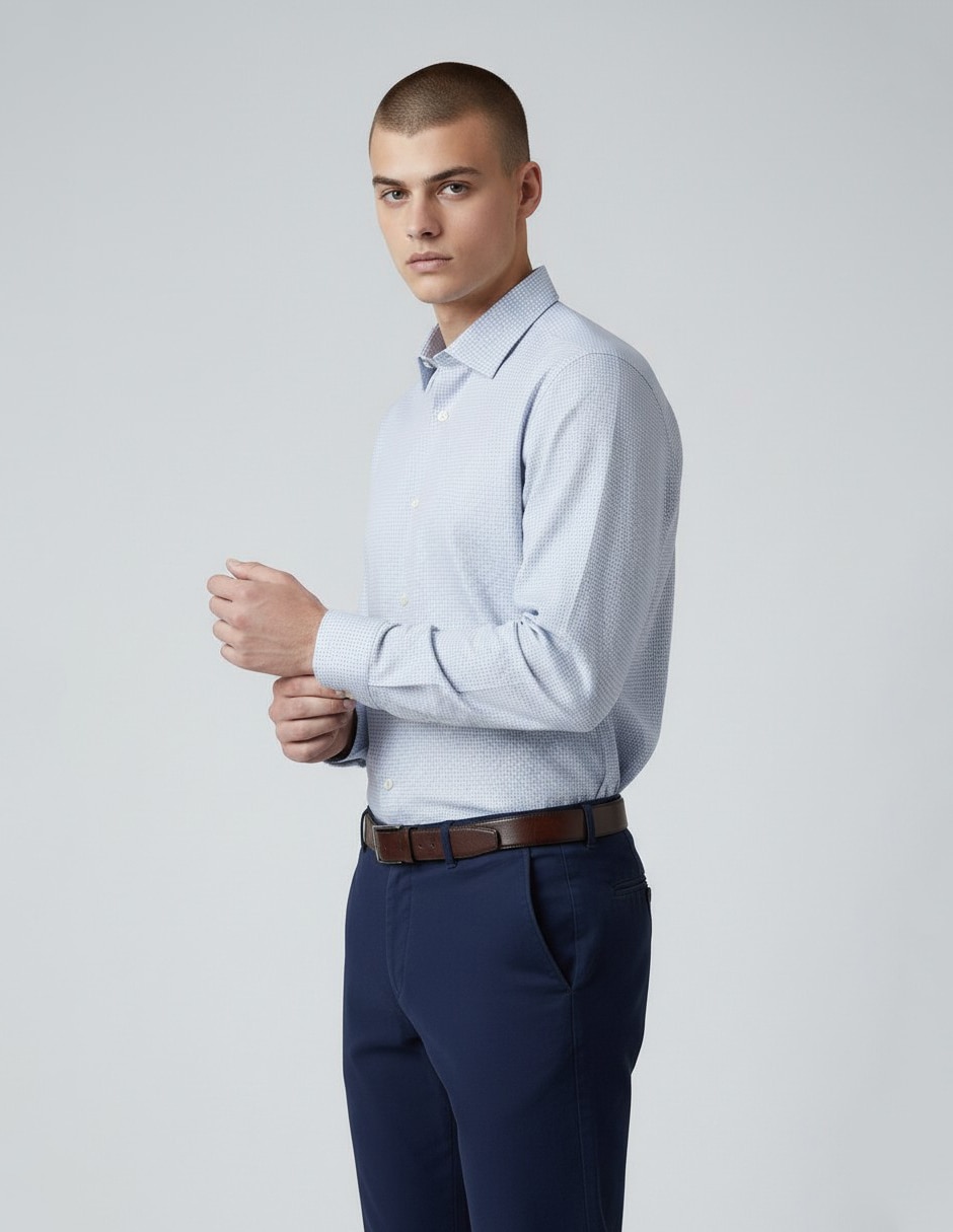 Camisa de vestir fw25 de algodón manga larga para hombre Camisa de vestir fw25 de algodón manga larga para hombre