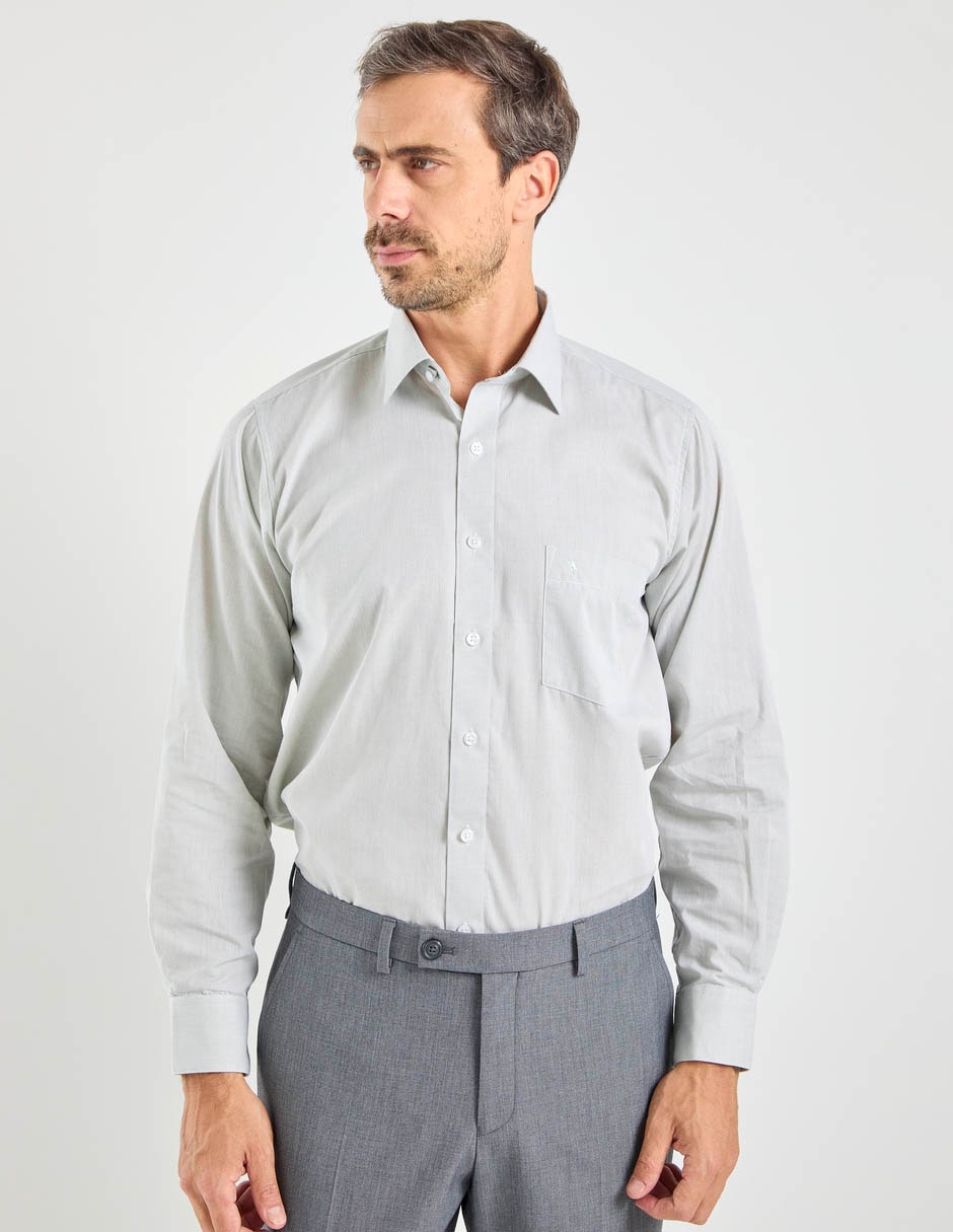 Camisa formal manchester manga larga para hombre