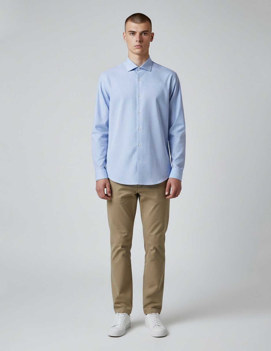 Camisa de vestir Dkny C de algodón manga larga para hombre