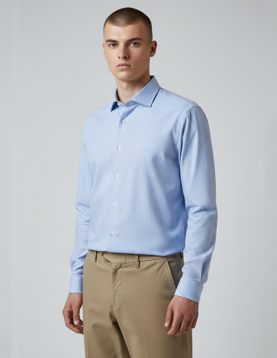 Camisa de vestir Dkny C de algodón manga larga para hombre