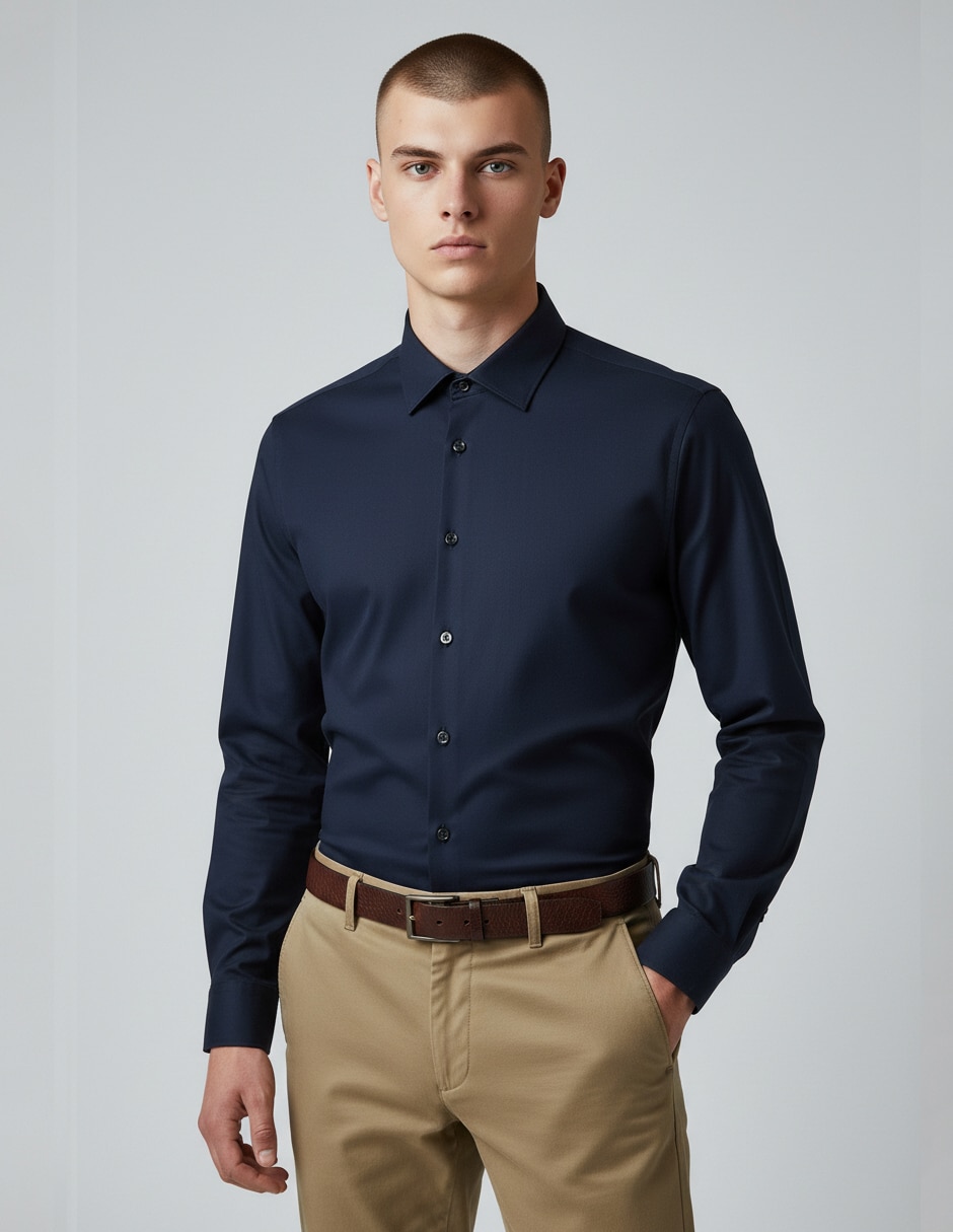 Camisa de vestir Kenneth Cole manga larga para hombre