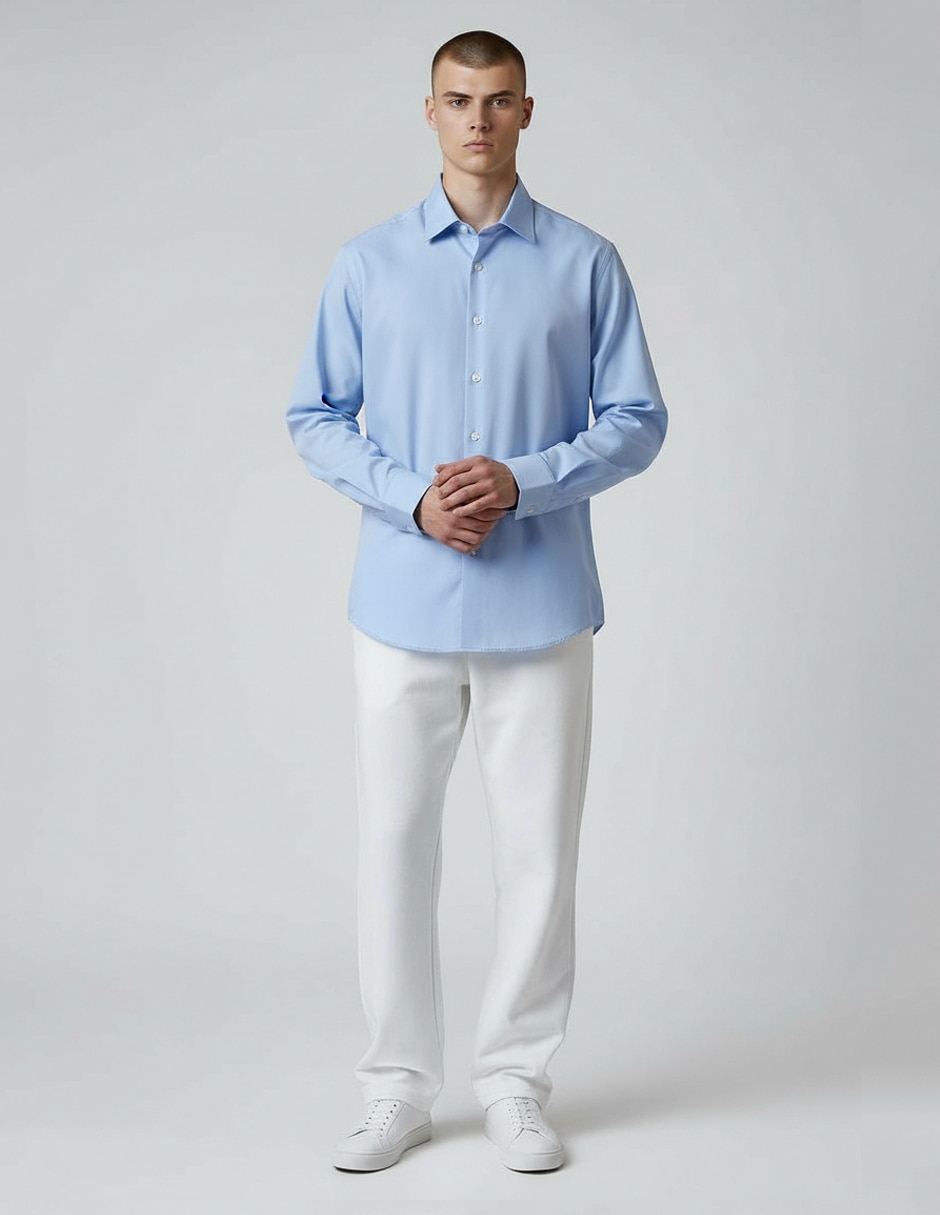 Camisa de vestir kenneth cole manga larga para hombre