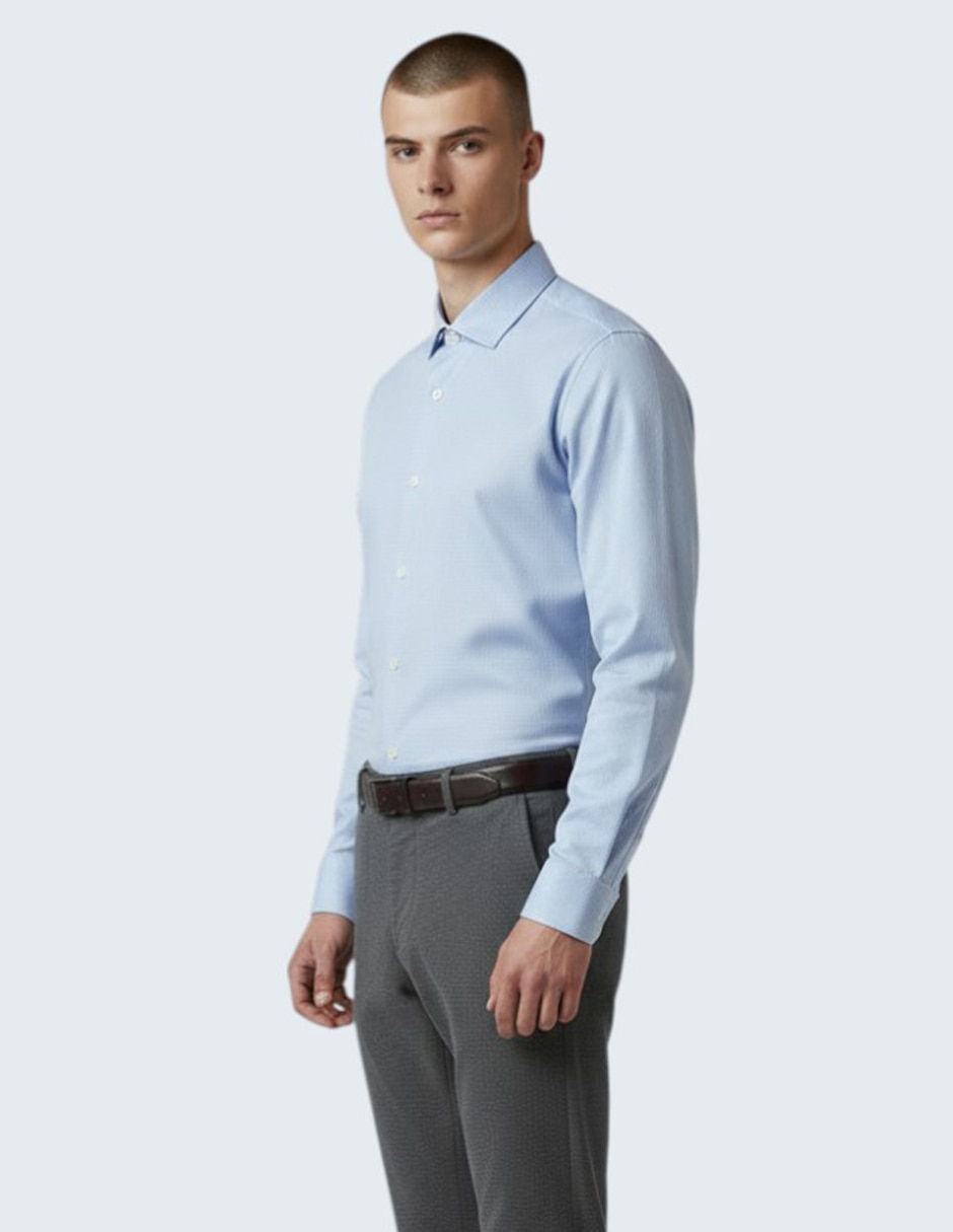 Camisa de vestir de algodón manga larga para hombre