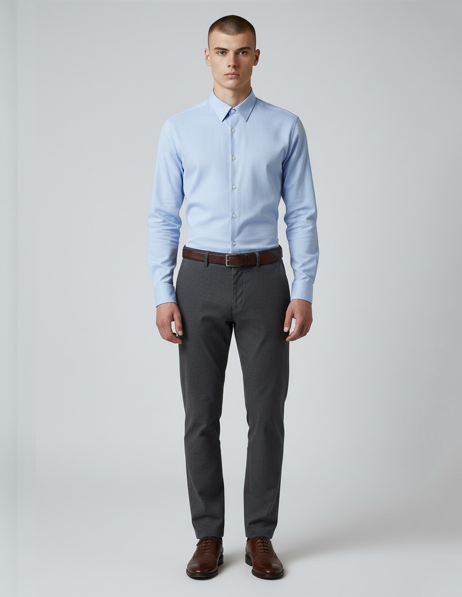 Camisa de vestir kenneth cole manga larga para hombre