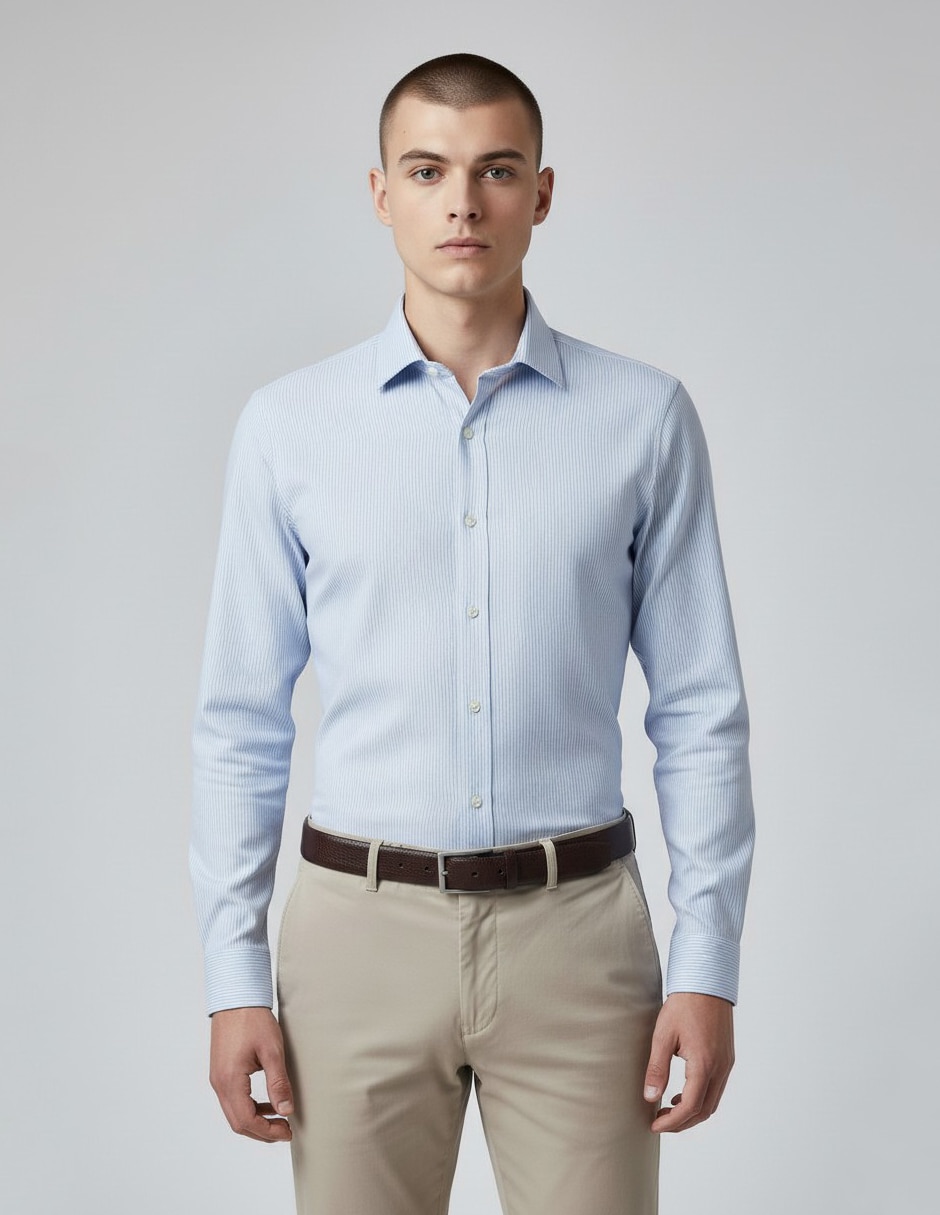 Camisa de vestir Dkny C de algodón manga larga para hombre
