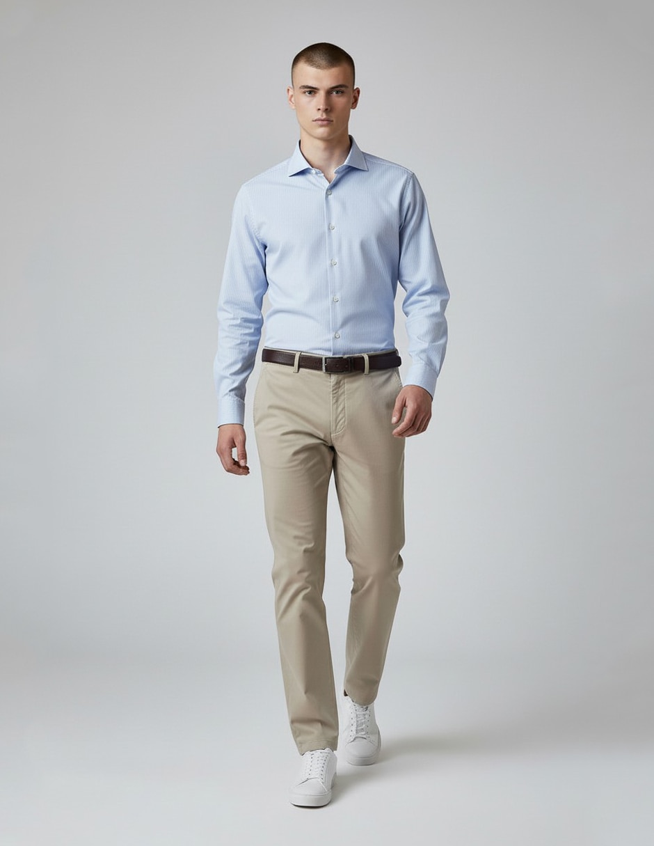 Camisa de vestir Dkny C de algodón manga larga para hombre