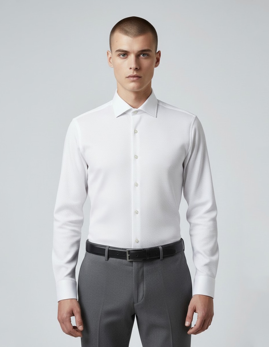 Camisa formal de algodón manga larga para hombre