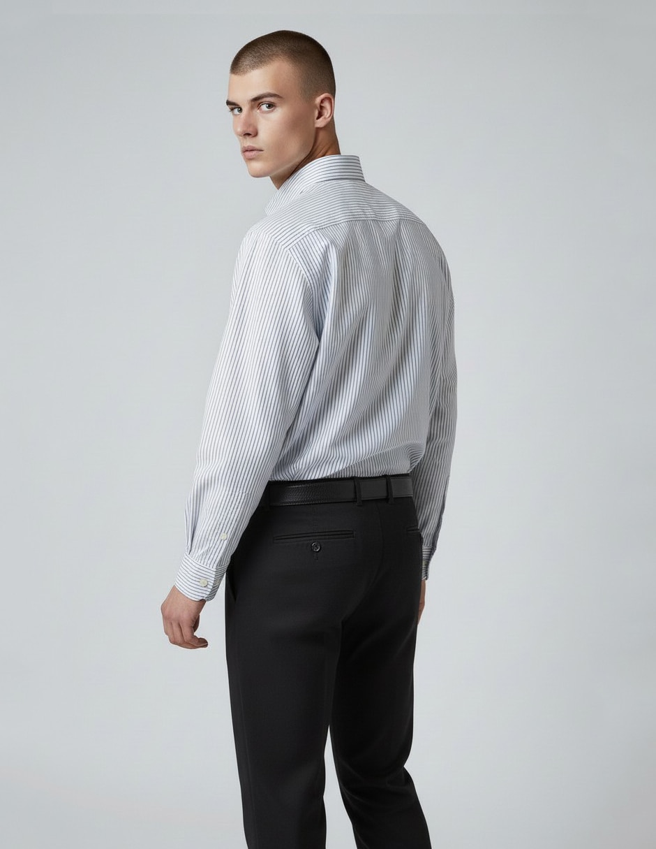 Camisa business casual manga larga para hombre 2