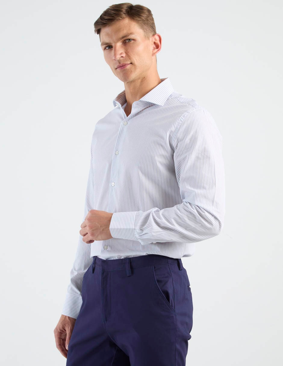 Camisa business casual DKNY C manga larga para hombre