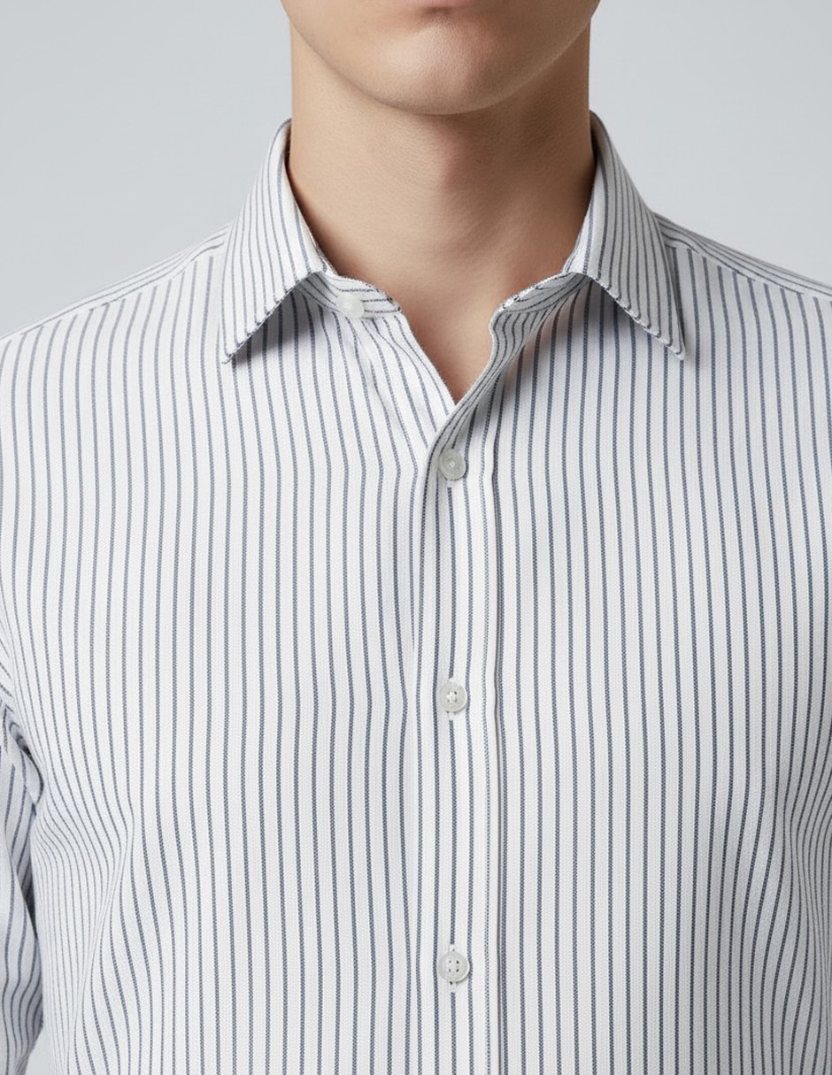Camisa business casual manga larga para hombre 4