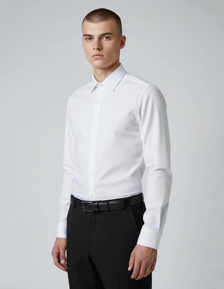 Camisa de vestir de algodón manga larga para hombre Camisa de vestir de algodón manga larga para hombre