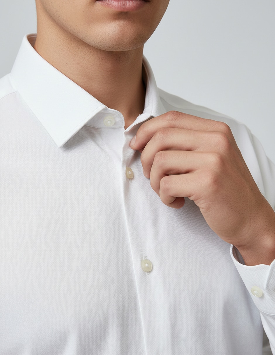 Camisa de vestir de algodón manga larga para hombre 10