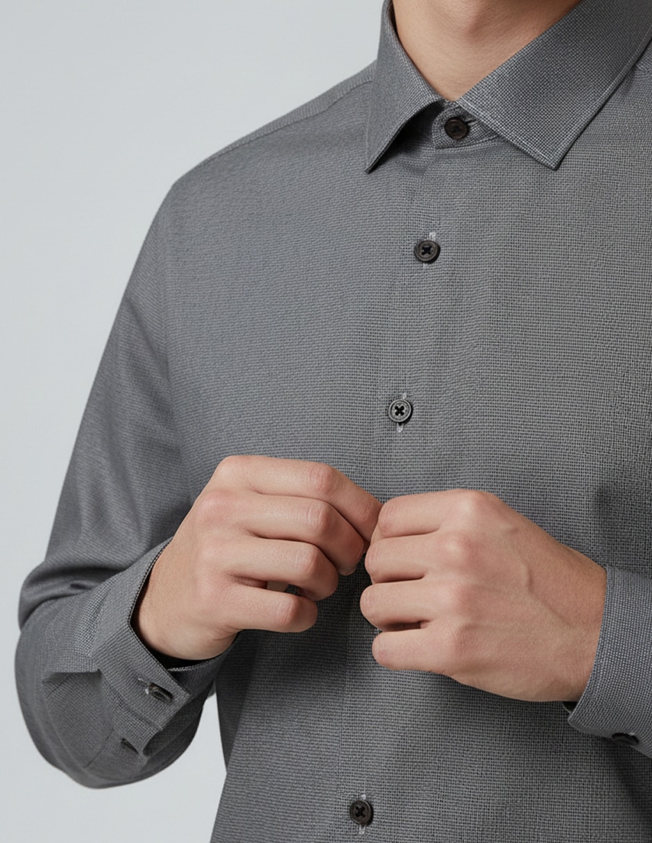 Camisa de vestir de algodón manga larga para hombre 3