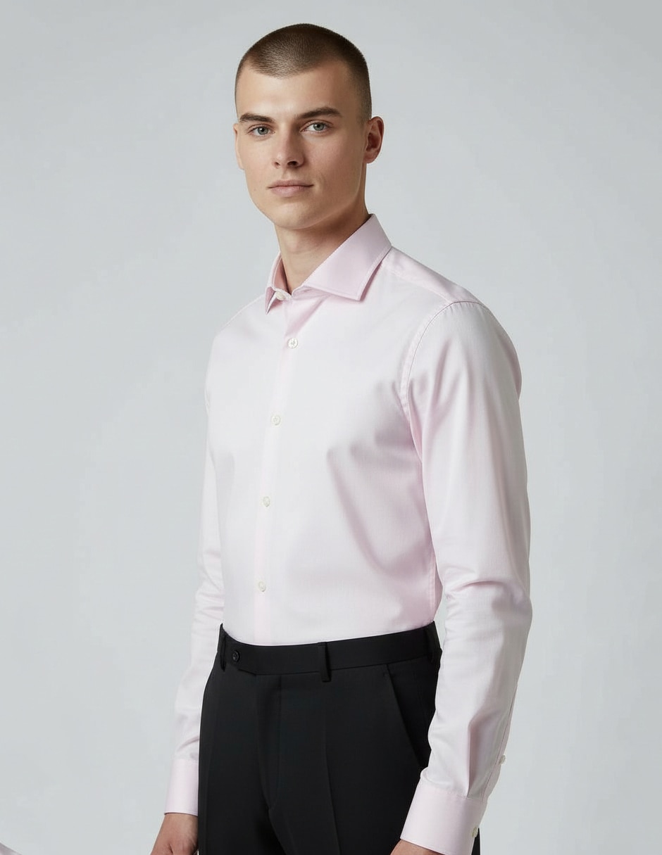 Camisa de vestir de algodón manga larga para hombre 2