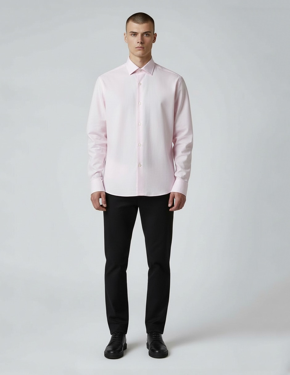 Camisa de vestir de algodón manga larga para hombre 1