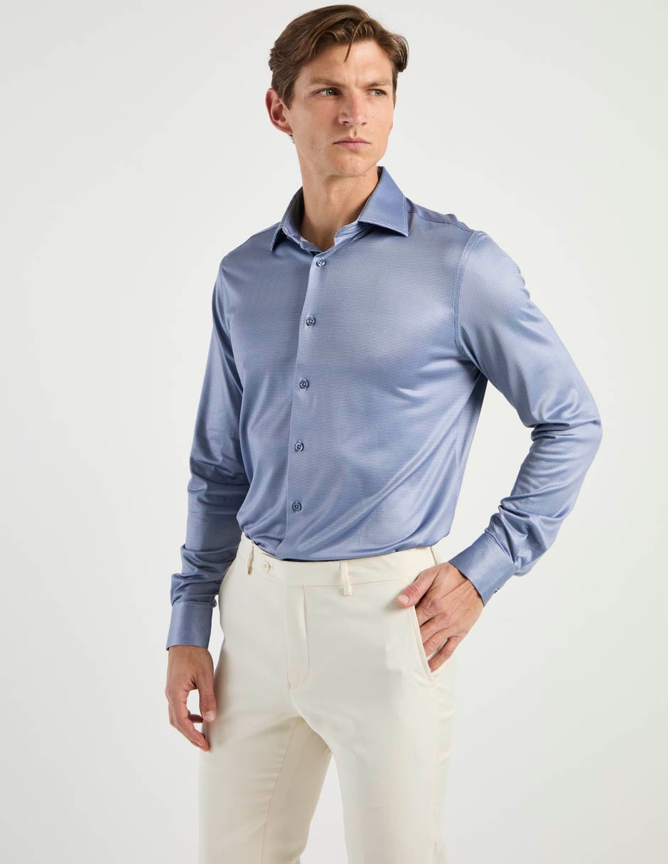 Camisa de vestir de algodón manga larga para hombre