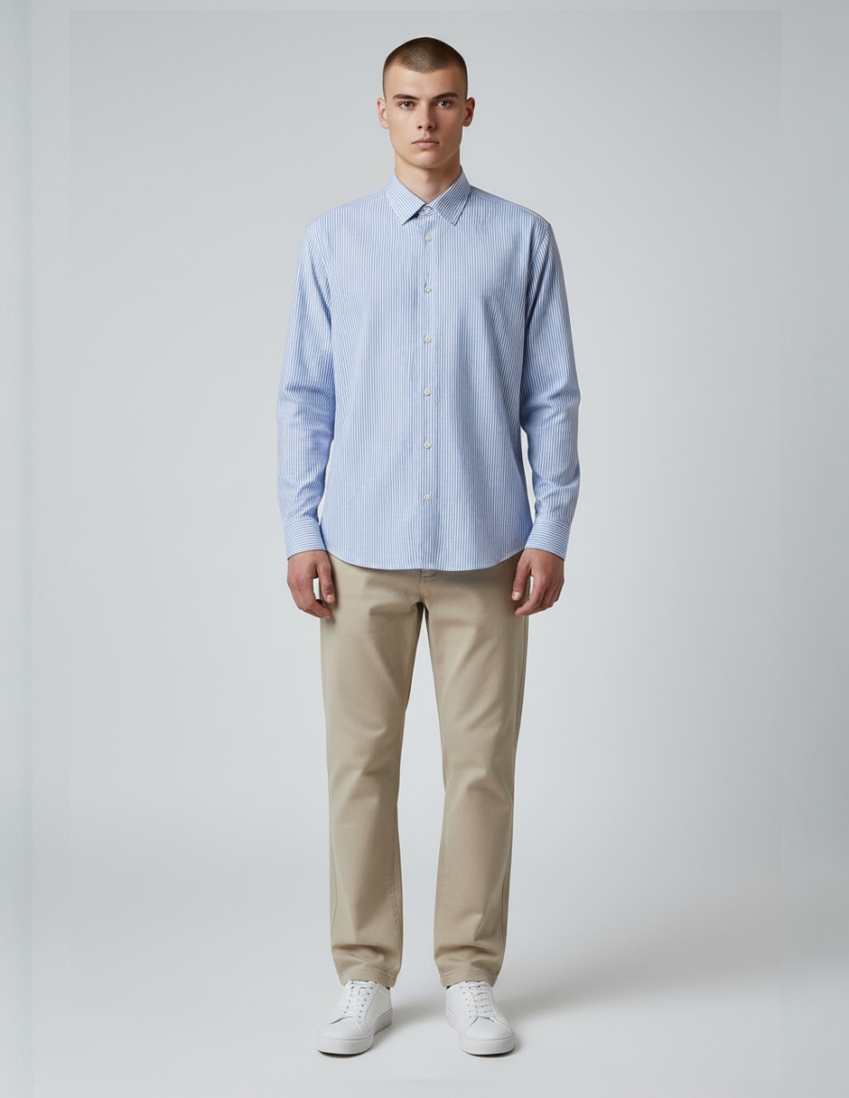 Camisa de vestir Kenneth Cole de algodón manga larga para hombre