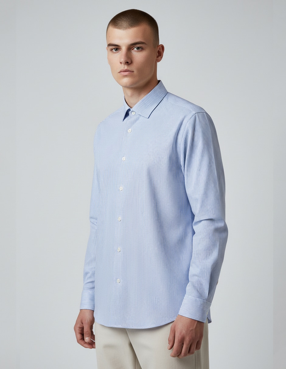 Camisa de vestir Kenneth Cole de algodón manga larga para hombre
