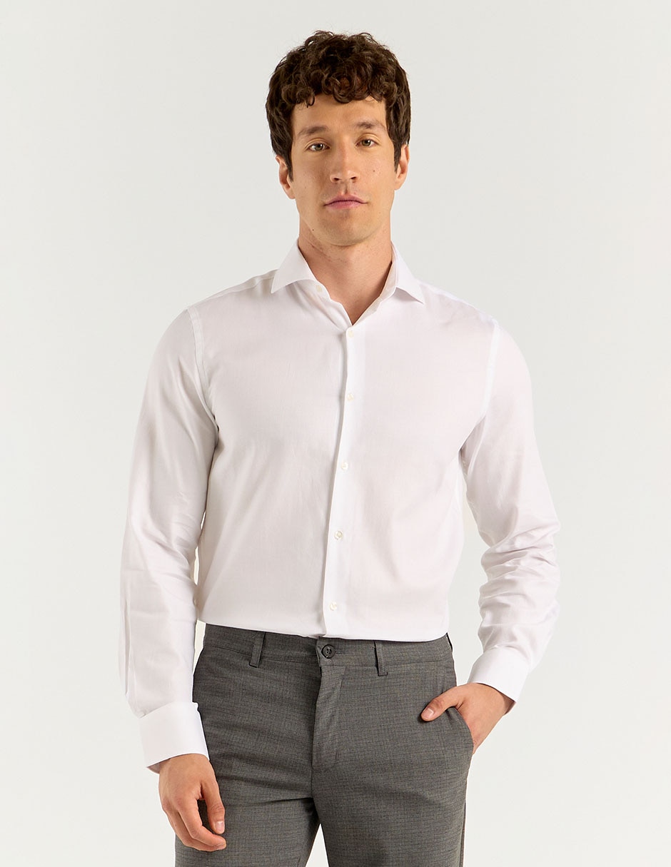 Camisa formal de algod—n manga larga para hombre 2