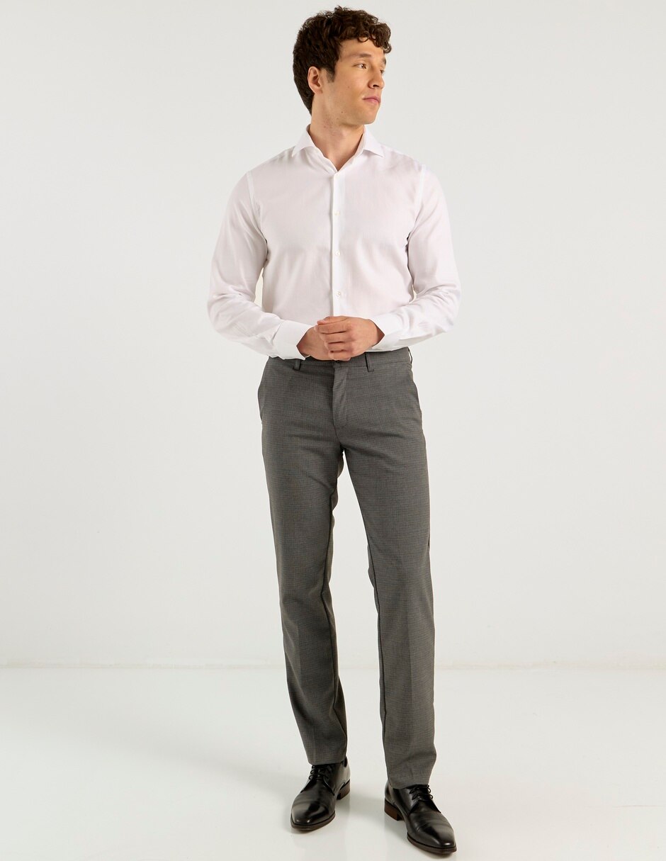Camisa formal de algod—n manga larga para hombre 3