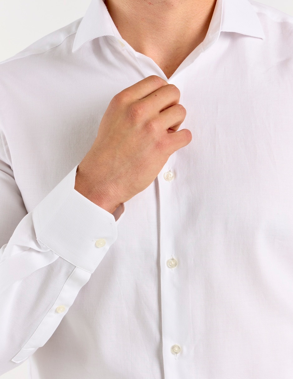 Camisa formal de algod—n manga larga para hombre 4