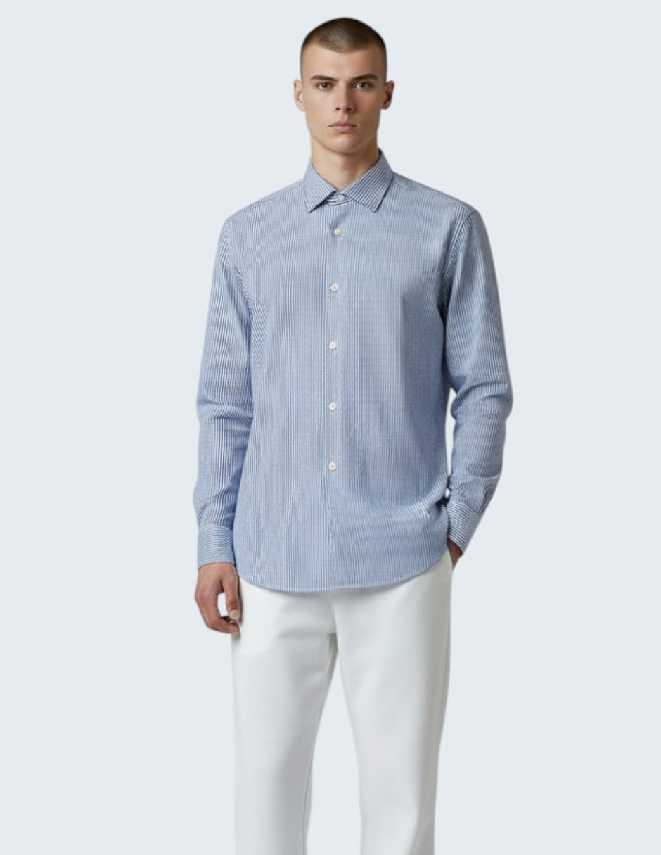 Camisa de vestir de algodón manga larga para hombre Camisa de vestir de algodón manga larga para hombre