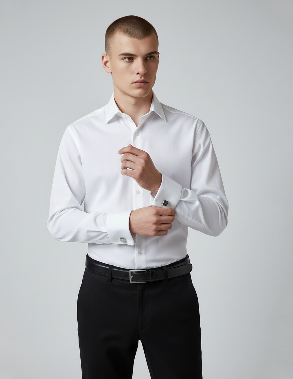 Camisa de vestir de algodón manga larga para hombre Camisa de vestir de algodón manga larga para hombre