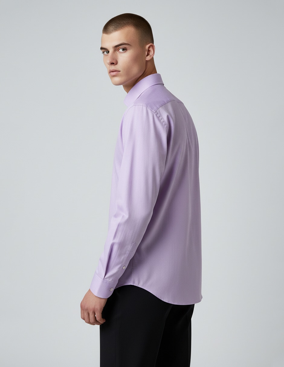 Camisa de vestir de algodón manga larga para hombre 4