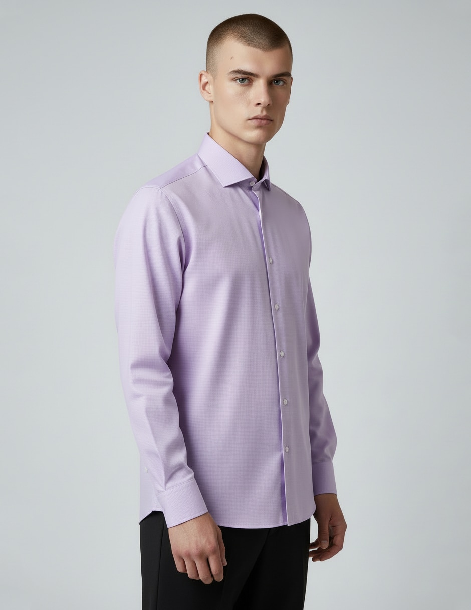 Camisa de vestir de algodón manga larga para hombre 1