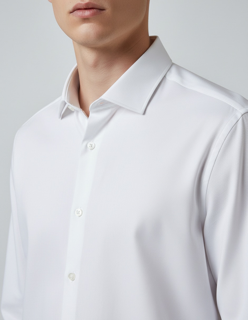 Camisa de vestir de algod—n manga larga para hombre 4