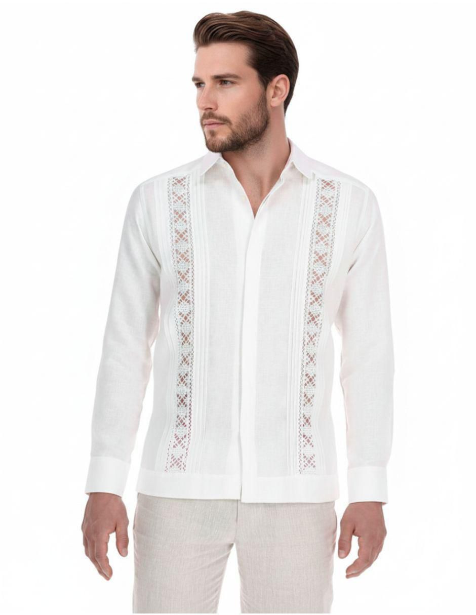 Guayabera manga larga para hombre